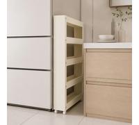 Slim Storage Cart, Rolling Pull Out Kitchen Organizer with Wheels, Carbon Steel Narrow Rack for Small Spaces, Bathroom, Laundry Room, Refrigerator Side, 15.7 x 7 x 52.7 in