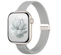 Slim Stretchy Band Compatible with Apple Watch Bands 40mm 41mm 42mm 38mm 44mm 45mm 46mm Women Men, Thin Elastic Nylon Sport Braided Solo Loop Magnetic Strap for iWatch Series 11 10 9 8 7 6 5 4 3 SE 2