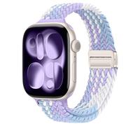 Slim Stretchy Magnetic Band Compatible with Apple Watch Bands 38 40 41 42mm | Breathable Sport Loop Nylon Braided Strap for iWatch Series 11 10 42mm, Series 9 8 7 6 5 4 SE 3 2 1 38mm 40mm 41mm for Women