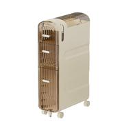 Slim Tall Vertical Bathroom Cabinet with Drawers and Casters, 3-Layer Storage Unit for Toilet Paper and Small Items, Freestanding Plastic Organizer