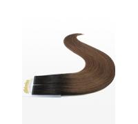 Slim Tape-in Extensions - luxury European / Russian Hair - 20” - T4/17 ombre dark chestnut & medium brown