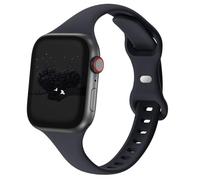 Slim Thin Band Compatible with Apple Watch 38mm 40mm 41mm 42mm 44mm 45mm 46mm 49mm, Replacement Silicone Sport Strap Wristbands for iWatch Series 11/10/9/8/7/6/5/4/3/2/1 Ultra SE Women Men, Midnight