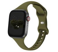 Slim Thin Band Compatible with Apple Watch 38mm 40mm 41mm 42mm 44mm 45mm 46mm 49mm, Replacement Silicone Sport Strap Wristbands for iWatch Series 9/8/7/6/5/4/3/2/1 Ultra/2 SE Women Men,Olive Green