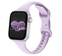 Slim Thin Band Compatible with Apple Watch 38mm 40mm 41mm 42mm 44mm 45mm 46mm 49mm, Replacement Silicone Sport Strap Wristbands for iWatch Series 9/8/7/6/5/4/3/2/1 Ultra/2 SE Women Men, Lavender
