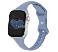 Slim Thin Band Compatible with Apple Watch 38mm 40mm 41mm 42mm 44mm 45mm 46mm 49mm, Replacement Silicone Sport Strap Wristbands for iWatch Series 9/8/7/6/5/4/3/2/1 Ultra/2 SE Women Men, Winter Blue