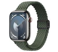 Slim & Thin Magnetic Braided Strap for Apple Watch 41mm/40mm/38mm/45mm/44mm/42mm - Adjustable and Compatible with iWatch Series 9/8/7/6/5/4/3/2/SE (Army green, 38/40/41mm)