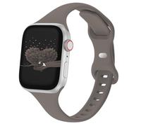 Slim Thin Narrow Band Compatible with Apple Watch 38mm 40mm 41mm 42mm 44mm 45mm 46mm 49mm, Replacement Silicone Sport Strap Wristbands for iWatch Series 9/8/7/6/5/4/3/2/1 Ultra/2 SE Women Men, Clay