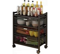 Slim Trolly Utility, Cart Mesh Wire With Drawer e Organizer 3/4/5-Tier Rolling Multifunctional Cart For Home Kitchen Bathroom Office Bedroom,4 F