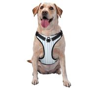 Slim Vertical Light Blue Lines No Pull Dog Harness Adjustable Reflective Oxford Easy Control Medium Large Dog Harness