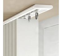 Slim Wall/Ceiling Curtain Track for Bay Window, 90° Corner & End Stops, Universal Sliding Curtain Rail for Room Divider, Shower, Closet - 23ft/7m, White