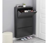 Slim Wall-Mounted Shoe Rack 3/4-Tier Metal nizer Space-Saving Drawer Unit for Entryway Corridor & Corner - 25.79 * 5.98 * 40.67 Inches