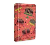 Slim Wallet Card Holders for Men Women Kwanzaa Minimalist Front Pocket Wallets Small Card Case RFID Blocking Red