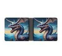 Slim Wallet Compact Bifold Wallet Roaring Dragon Leather Wallets,Minimalist Wallets for Men with Credit Card Holder Leather Coin Slot ID Window Unisex