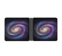 Slim Wallet Compact Bifold Wallet Spiral Galaxy Leather Wallets,Minimalist Wallets for Men with Credit Card Holder Leather Coin Slot ID Window Unisex
