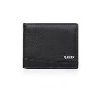 Slim Wallet for Men, Bifold Real Leather Wallet with RFID Blocking, Credit Card Holder, Coin Pocket, Cash Compartment & ID Window, Black, 12cm x 9.5cm, Classic