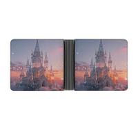 Slim Wallet for Men Crystal Castle in The Sky Bifold Wallets Front Pocket Credit Card Holder Leather Money Clip