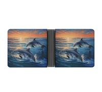 Slim Wallet for Men,Dolphins in The Sea Print Men Wallet,card Wallet,Men's Bifold Wallets,front Pocket Wallets for Men, style, One Size, Modern