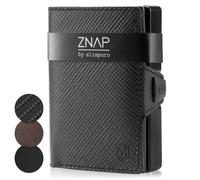 Slim Wallet Men Women Purse Mini Leather Small RFID 12 Cards Coin Pocket Black