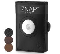 Slim Wallet Men Women Purse Small Leather Airtag 12 Cards Coin Pocket RFID Black