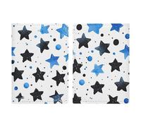 Slim Wallet Passport Holder Little Black Star Printed Card Holder Passport Cove Leather Wallet Travel Document Organizer