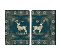 Slim Wallet Passport Holder Snowflake Christmas Reindeer Printed Card Holder Passport Cove Leather Wallet Travel Document Organizer, style, 20.3x13.8cm, Casual