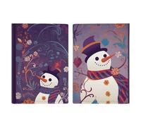 Slim Wallet Passport Holder Snowman And New Year Printed Card Holder Passport Cove Leather Wallet Travel Document Organizer, style, 20.3x13.8cm, Casual