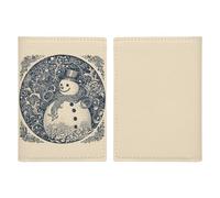 Slim Wallet Passport Holder Snowman Christmas Snowball Printed Card Holder Passport Cove Leather Wallet Travel Document Organizer, style, 20.3x13.8cm, Casual