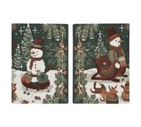 Slim Wallet Passport Holder Snowman Playing with Reindeer Printed Card Holder Passport Cove Leather Wallet Travel Document Organizer, style, 20.3x13.8cm, Casual
