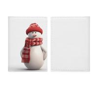 Slim Wallet Passport Holder Snowman Wearing Red Scarf Printed Card Holder Passport Cove Leather Wallet Travel Document Organizer, style, 20.3x13.8cm, Casual