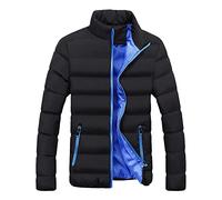 Slim Warm Outerwear Jacket Winter Coat Bubble Casual Men Fit Thick Men's Coats & Jackets Down Coats Men(Blue,6X-Large)