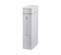 Slim Waste Bin - Odor Control Lid, 4.5L Trash Can With Toilet Brush | Lidded Rubbish Container Restroom Kitchen Dorm, Space-Saving Design RV Bath Home, Integrated Brush Caddy Compact Solution for Home