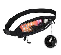 Slim Waterproof Fanny Pack Belt Bag for Women & Men - Bounce-Free Adjustable Running Belt, Lightweight Phone Holder Waist Pouch for Jogging, Workout, Travel, Money Belt, Black