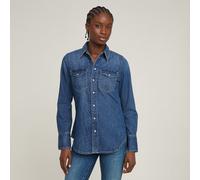 Slim Western Shirt - Medium blue - Women XXS
