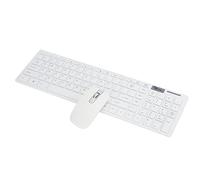 Slim Wireless Keyboard and Mouse Set, Portable Compact 10m Remote Connection Smart Sleep Fingerboardand Mouse Combo, for PC, Windows, Mac(white)
