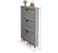 Slim Wood Shoe Cabinet Entryway nizer with Adjustable Shelves Tipping Bucket Shoe Storage Multi-Size & Color Options (Gray 31.5" Single) - Stylish & Functional Shoe Holder
