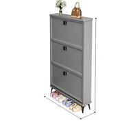 Slim Wooden Shoe Rack Adjustable Shelves Various Sizes Shoe Storage Furniture Gray Color Bedroom for Small Spaces (70 cm)
