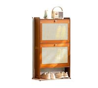 Slim Wooden Shoe Storage Cabinet with Pull Out Drawer Space Saving for Sneakers ls and Slippers Ideal Hidden Entry Solution