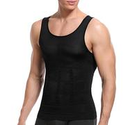 SLIMBELLE Men's Body Shaper Vest Slimming Vest Elastic Shapewear Compression Shirt for Men Slim Tummy Control Waist Trainer Shaper Tank Top Black