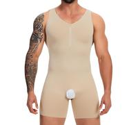 SLIMBELLE Men's Shapewear Bodysuits Undershirts Tummy Control Full Body Shaper Men's Underwear Compression Shirt Seamless Lightweight Shaping Tank Top