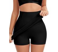 SLIMBELLE Women's Shapewear Slip with Built-In Shorts Tummy Control Strong Compression Seamless High Waist 2-in-1 Shaping Skirt & Shorts Body Shaper Underwear (Black, XXL)