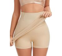 SLIMBELLE Women's Shapewear Slip with Built-In Shorts Tummy Control Strong Compression Seamless High Waist 2-in-1 Shaping Skirt & Shorts Body Shaper Underwear Beige XL
