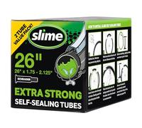 Slime 30074 Bike Inner Tubes with Slime Puncture Sealant, Extra Strong, Self Sealing, Prevent and Repair, Schrader Valve, 26" x1.75-2.125", Value 2-Pack