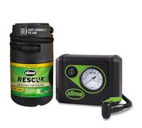 Slime 50138 Flat Tire Puncture Repair, Smart Spair Plus, Emergency Kit for Car Tires, Includes Sealant and Tire Inflator Pump, Suitable for Cars and Other Highway Vehicles, 12 Min Fix