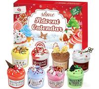 Slime Advent Calendar 2025-24-Day Countdown to Christmas Surprise Christmas Party Gifts,DIY Slime Making Kit with Accessories for Party Favors,Funny Gifts Toy for Toddler Kids Teens Girls