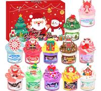 Slime Advent Calendar 2025, Christmas Countdown Calendar 24 Days, DIY Cute Butter Slime Supply Kit 24 Days of Surprises - Xmas Gifts with Charms Party Favors Stocking Stuffers for Kids