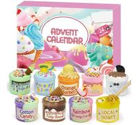 Slime Advent Calendar 2025 Christmas Countdown Calendar 24 Days Of Surprises DIY peachybbies Slime Craft Kit with Accessories Funny Christmas Toy For Kids Toddlers Girls