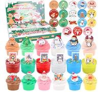 Slime Advent Calendar 2025, Christmas Countdown Calendars 24 Days of Surprises with Butter, Clear, Cloud Slime, Christmas Stocking Stuffers, Xmas Gifts for Girls and Boys Ages 6 7 8 9 10 11 12