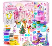 Slime Advent Calendar 2025 for Girls - 24 Days of Slime and Charms Kit - Ice Cream Maker Machine Toy for Kids - Color Dough Advent Calendar with Slime Play Toy & Clay Dough