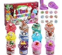 Slime Advent Calendar 2025 for Kids, 24 Days Surprises Christmas Countdown Fluffy Butter Xmas Gift for Boys Girls Teens Stocking Stuffers, DIY Slime Making Kit with Accessories for Party Favors