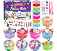 Slime Advent Calendar 2025 Kids, 24 Days Countdown Christmas Fidget Advent Calendar 2025 with Different Texture Slime Toy Kit, Perfect Surprise Gift for Girls Boys Toddler Teens